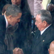 President Barack Obama shakes hands with Cuban President Raúl Castro during the official memorial service for former South African President Nelson Mandela at FNB Stadium Dec. 10, 2013, in Johannesburg.
Chip Somodevilla/Getty Images